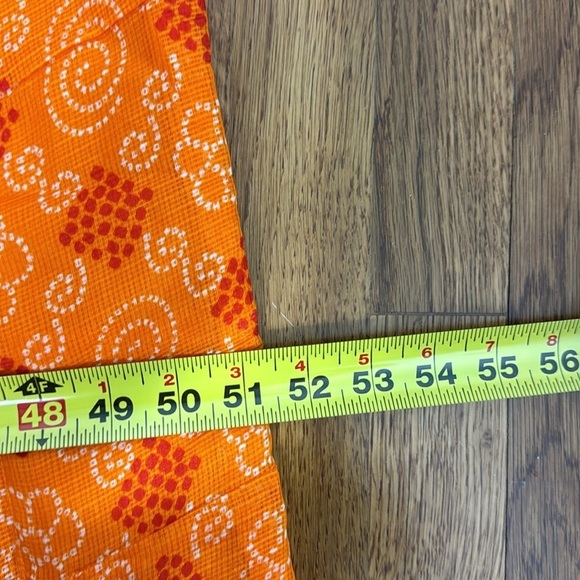 Kalki Russet Orange Indo-Western Dress With Bandhani Print In Kota Silk India - Picture 12 of 12